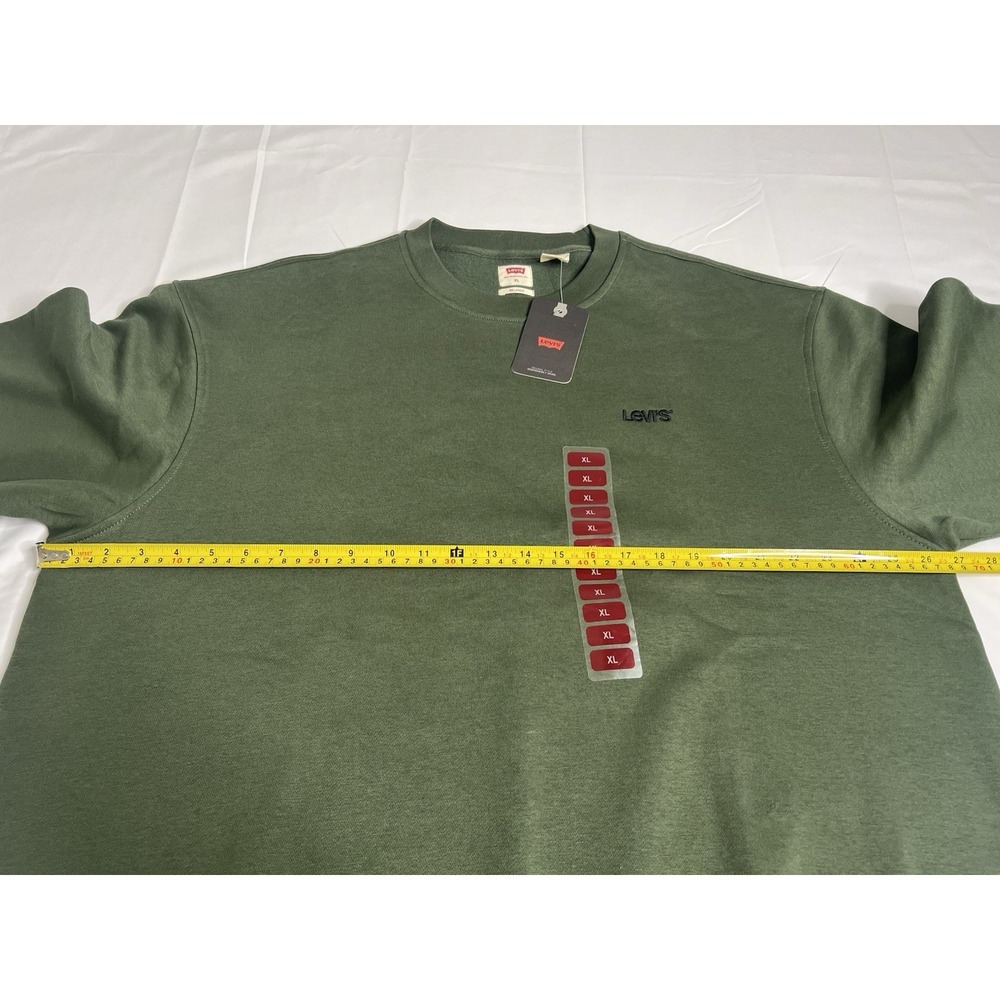 Levi's Men's Crewneck Fleece Long Sleeve Pullover Sweatshirt In Olive Green XL - Picture 4 of 9